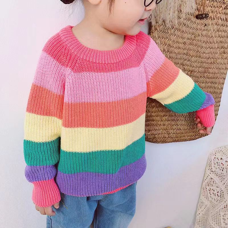 Title 8, Maglione arcobaleno per bambini in maglia, morb...