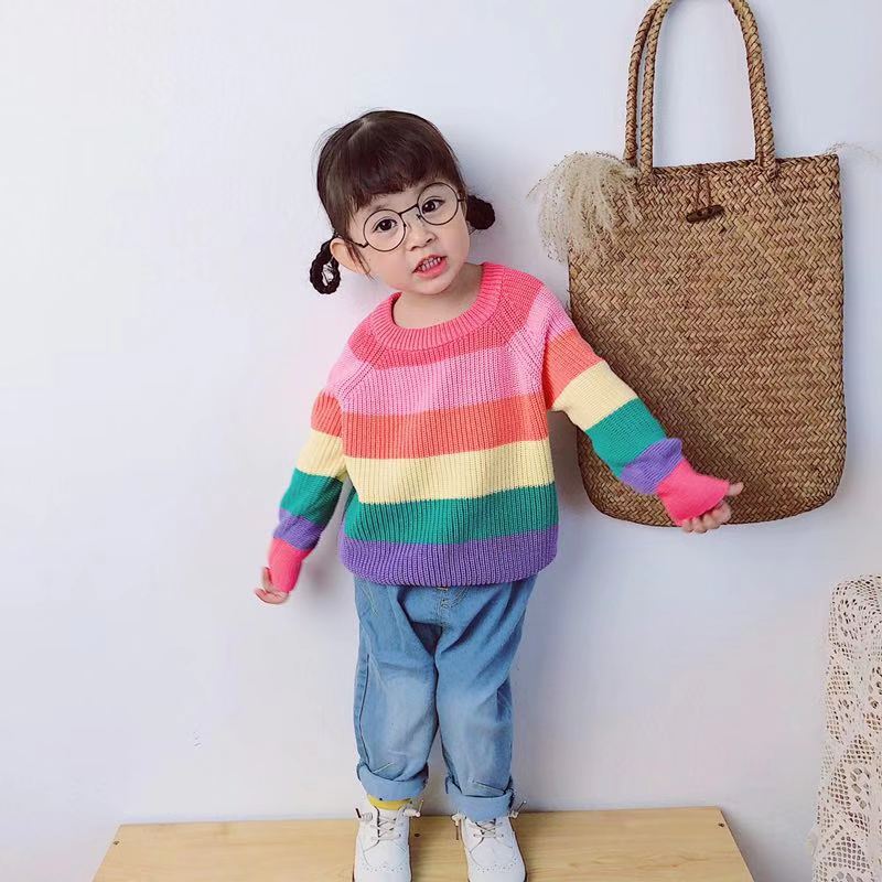 Title 10, Maglione arcobaleno per bambini in maglia, morb...