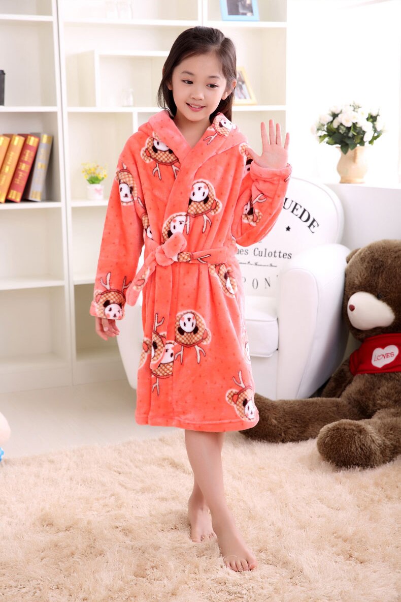 Title 3, Plus velvet long sleeve childrens bathrobe, de...