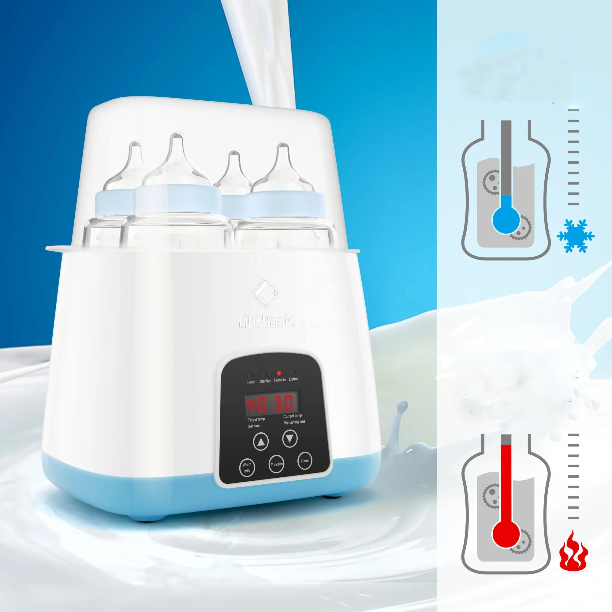 Baby Intelligent Heat Preservation Automatic Feeding Bottle Heating Thermostat Efficient and Safe Bottle Warmer BleuRibbon Baby