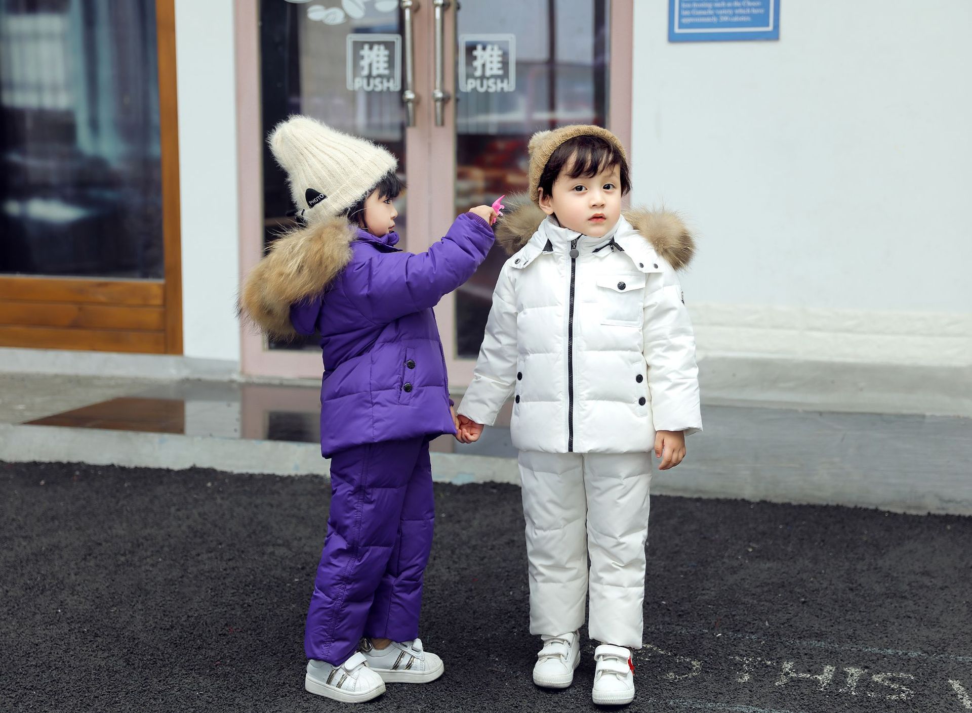 Title 1, Nieuwe kinder donsjas tweedelige set, warme win...