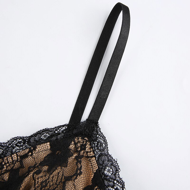 Title 14, See-through Lace Slim Sling All-match Hollow St...