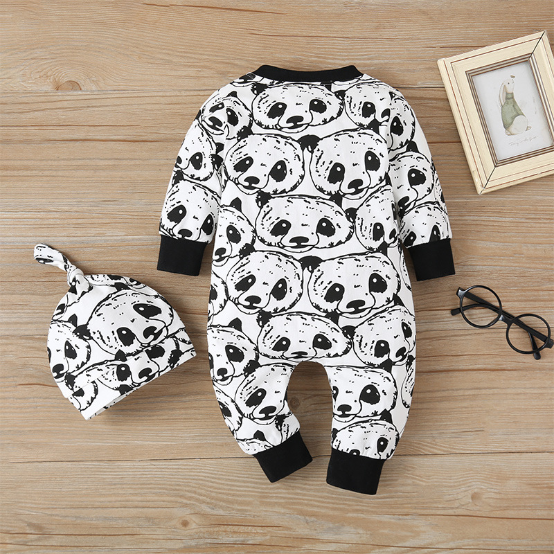 Title 3, Cartoon panda romper for babies and toddlers. S...