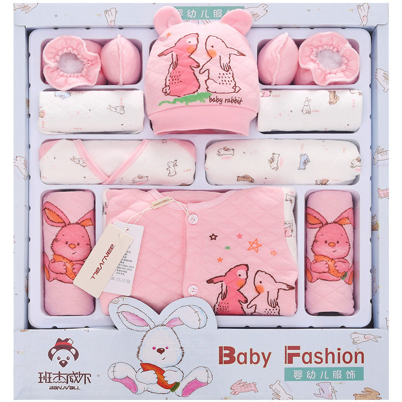 秋 冬季 加厚 婴儿 衣服 新生儿 礼盒 初生 满 月 宝宝 套装纯 棉母婴 棉母婴 用品