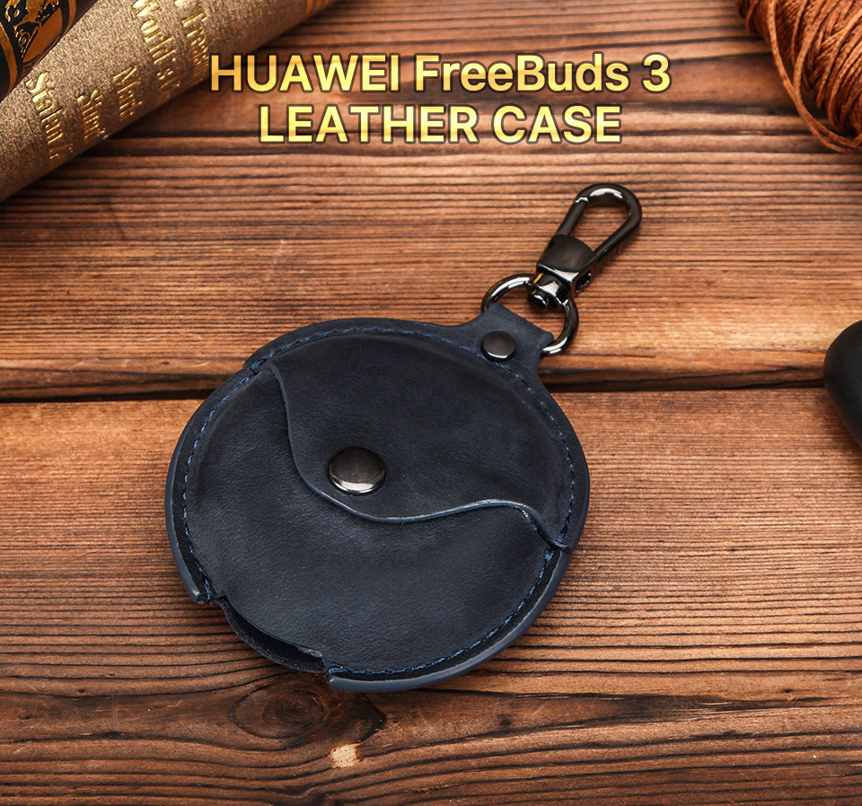 Title 3, Crazy Horse Leather Hook Headphone Case. Protec...