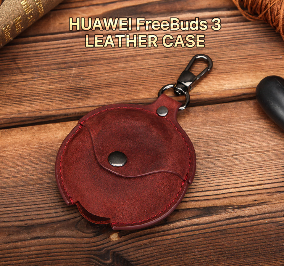 Title 4, Crazy Horse Leather Hook Headphone Case. Protec...