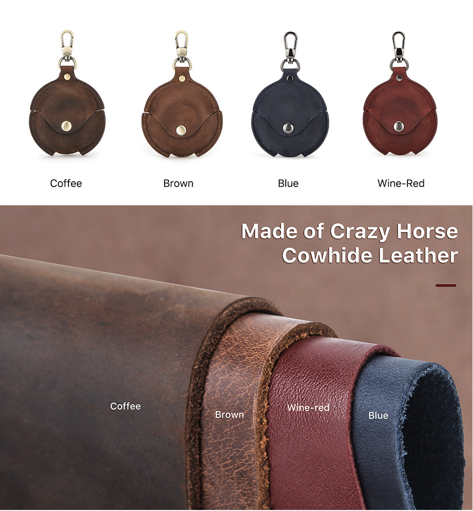 Title 7, Crazy Horse Leather Hook Headphone Case. Protec...