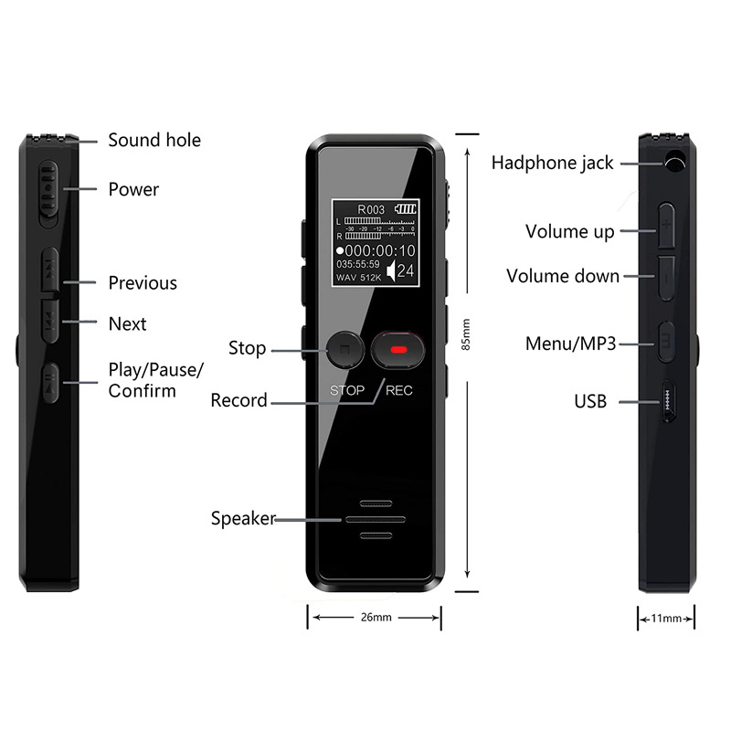 Title 7, USB MP3 Player & Diktiergerät für Musik und Spr...