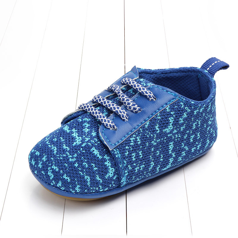 Title 7, Spring and autumn lace-up flying knit baby shoe...