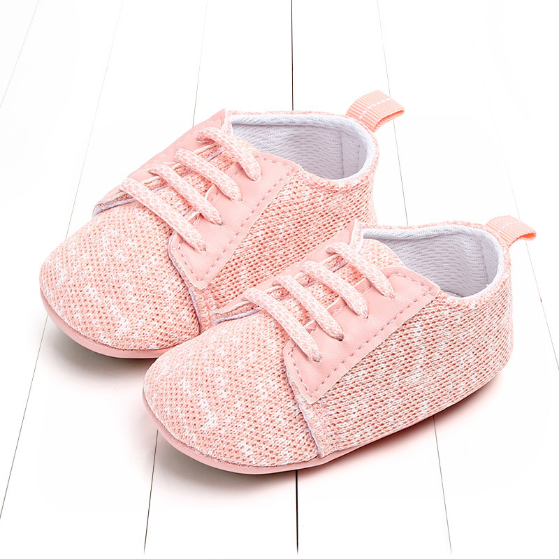 Title 21, Spring and autumn lace-up flying knit baby shoe...