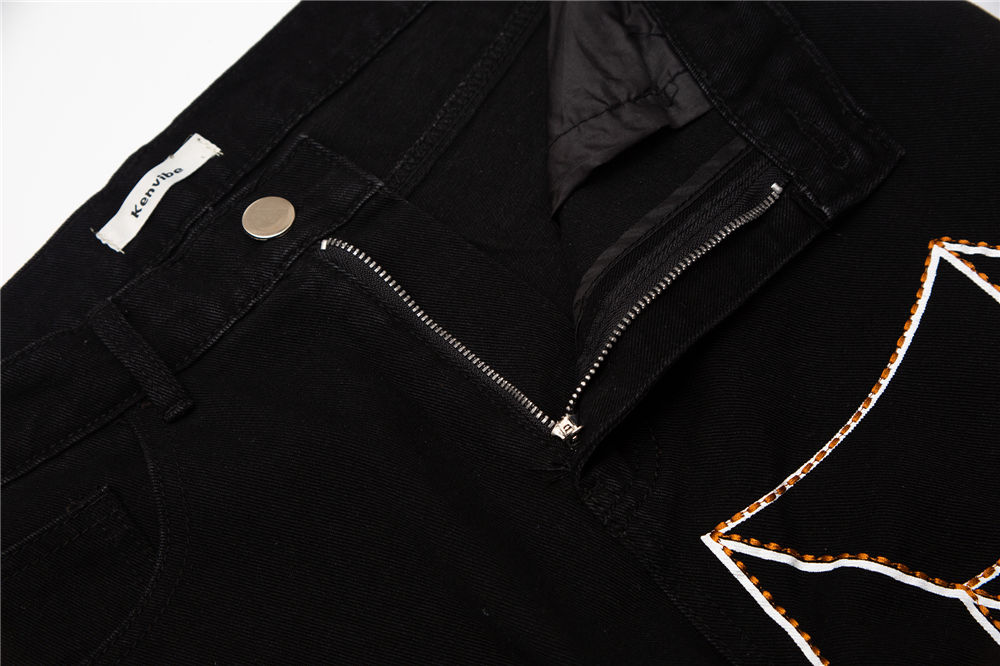 Title 5, Jeans Bordada Dark Wind Spider Web Masculina. C...