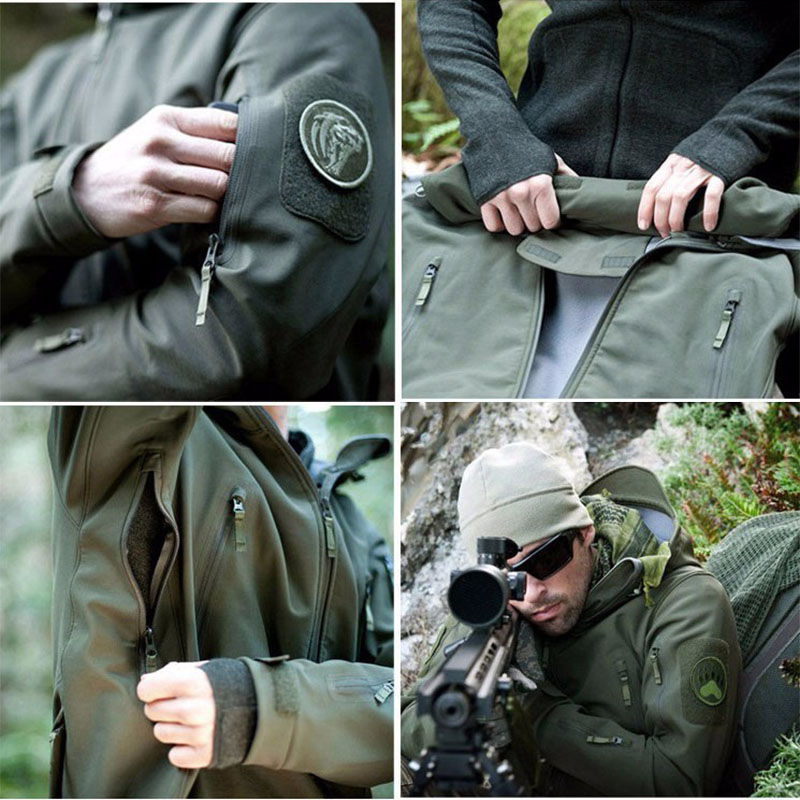 Title 2, Tactical Men Soft Shell Jacket Military Hooded ...