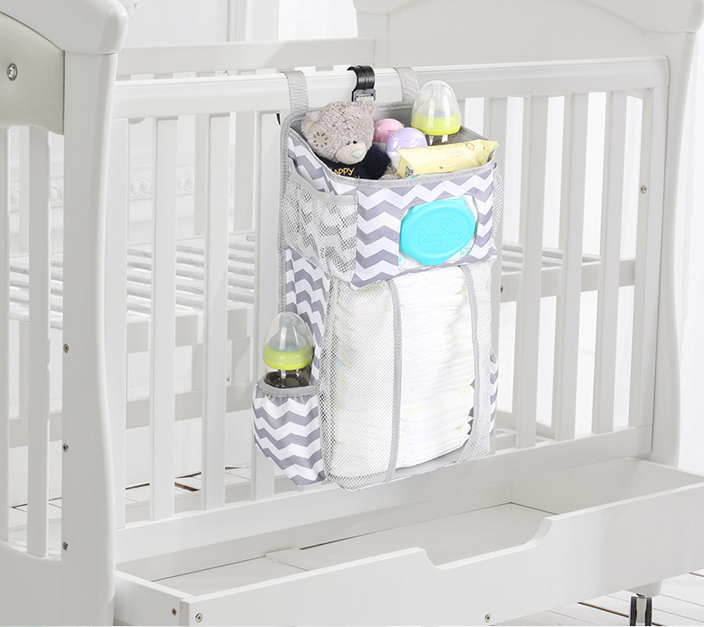 Crib Edge Attachable Storage Bags The Ultimate Baby Crib Diaper Organizer BleuRibbon Baby