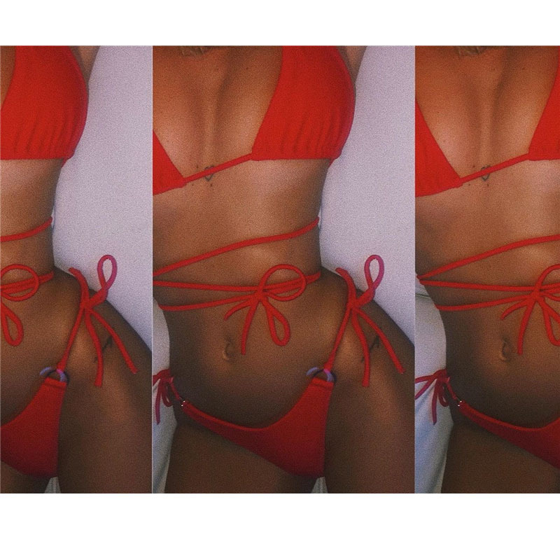 Title 3, Nieuwe sexy split bikini met bandjes, tweedelig...