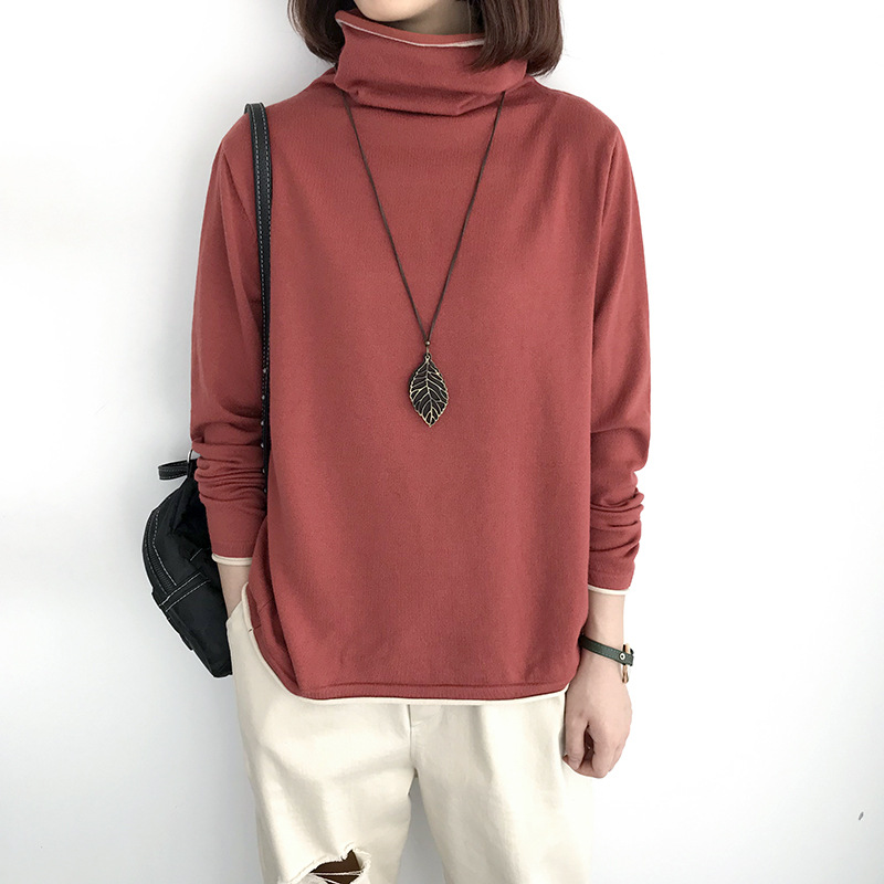 Title 1, Loose Turtleneck Womens Thin And Thin Bottomin...