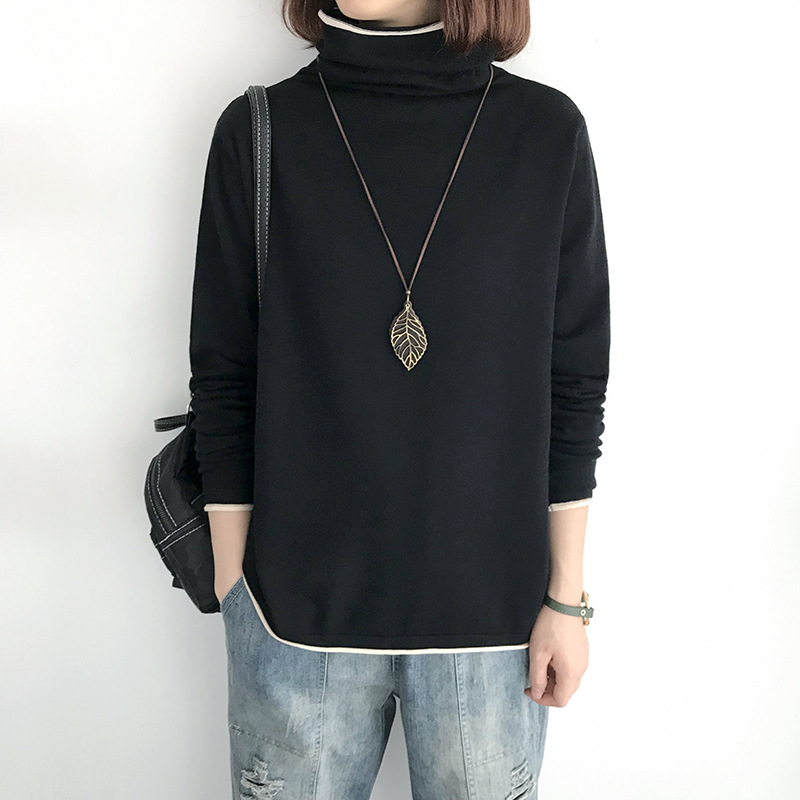 Title 4, Loose Turtleneck Womens Thin And Thin Bottomin...