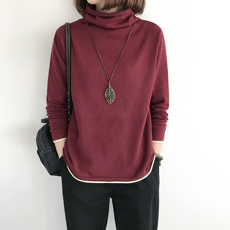 Title 17, Loose Turtleneck Womens Thin And Thin Bottomin...