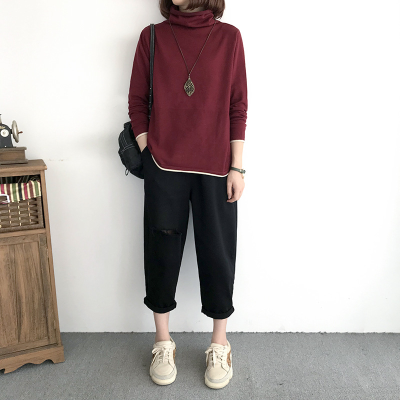 Title 18, Loose Turtleneck Womens Thin And Thin Bottomin...