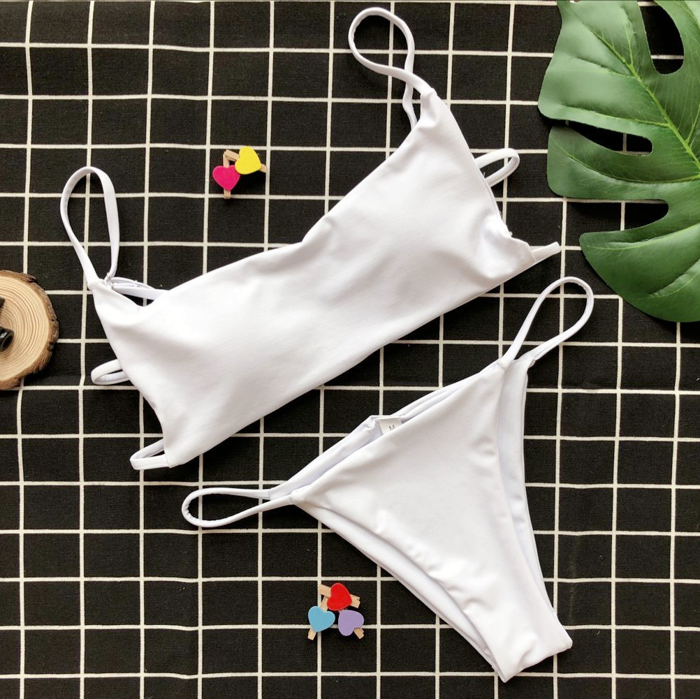 Title 9, Einfarbiger Tube Top Sexy Split Bikini, zweitei...