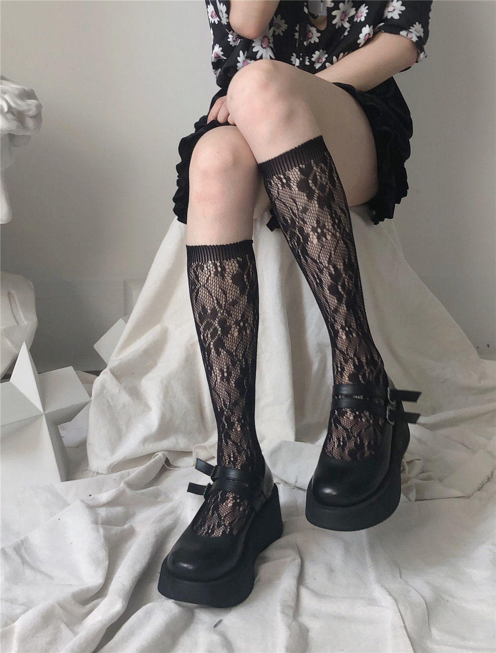 Title 11, Sweet Retro Lace Hollowed-out Net Socks Cute St...