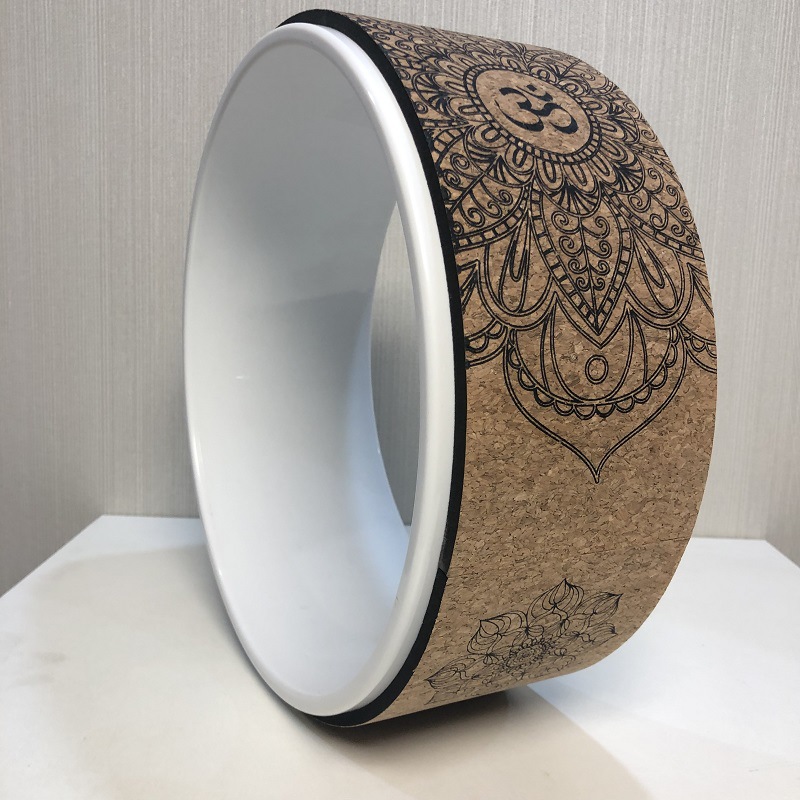 Title 14, Cork Yoga Wheel Wood Grain Printing Hoop for Ba...