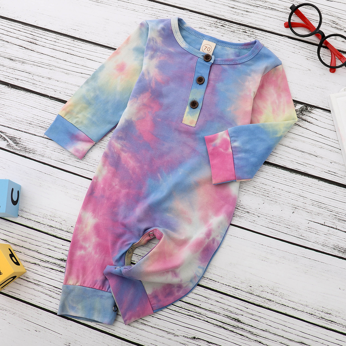 Title 2, Langärmliger Tie-Dye-Romper für Damen. Bequem u...