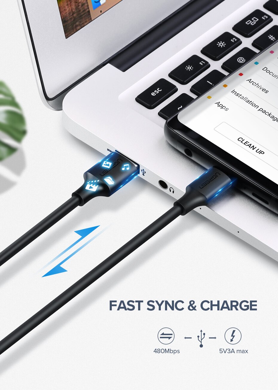 Title 4, USB-C datakabel 3A voor snel opladen en efficië...