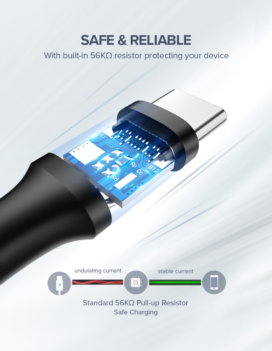 Title 5, USB-C datakabel 3A voor snel opladen en efficië...