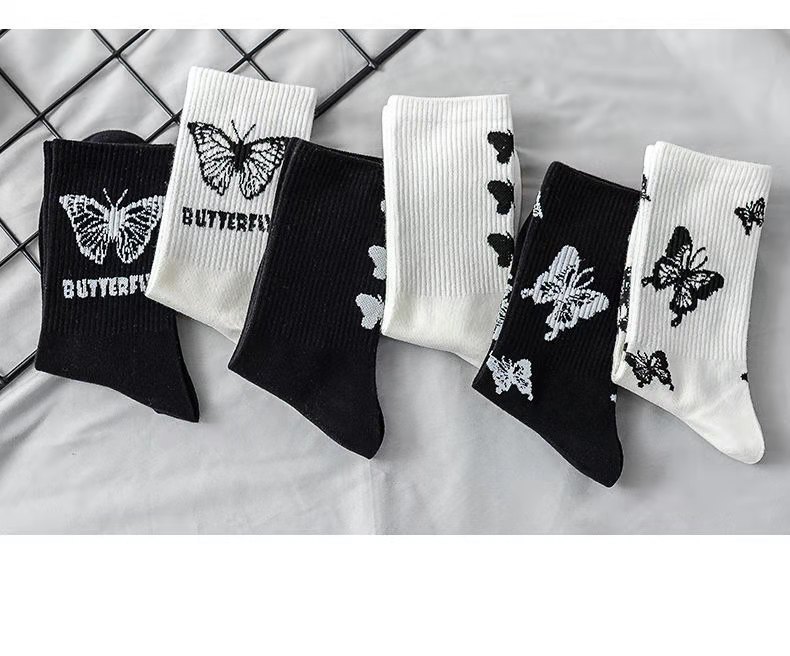 Title 9, Butterfly Womens Tube Socks, Hot Style Black a...