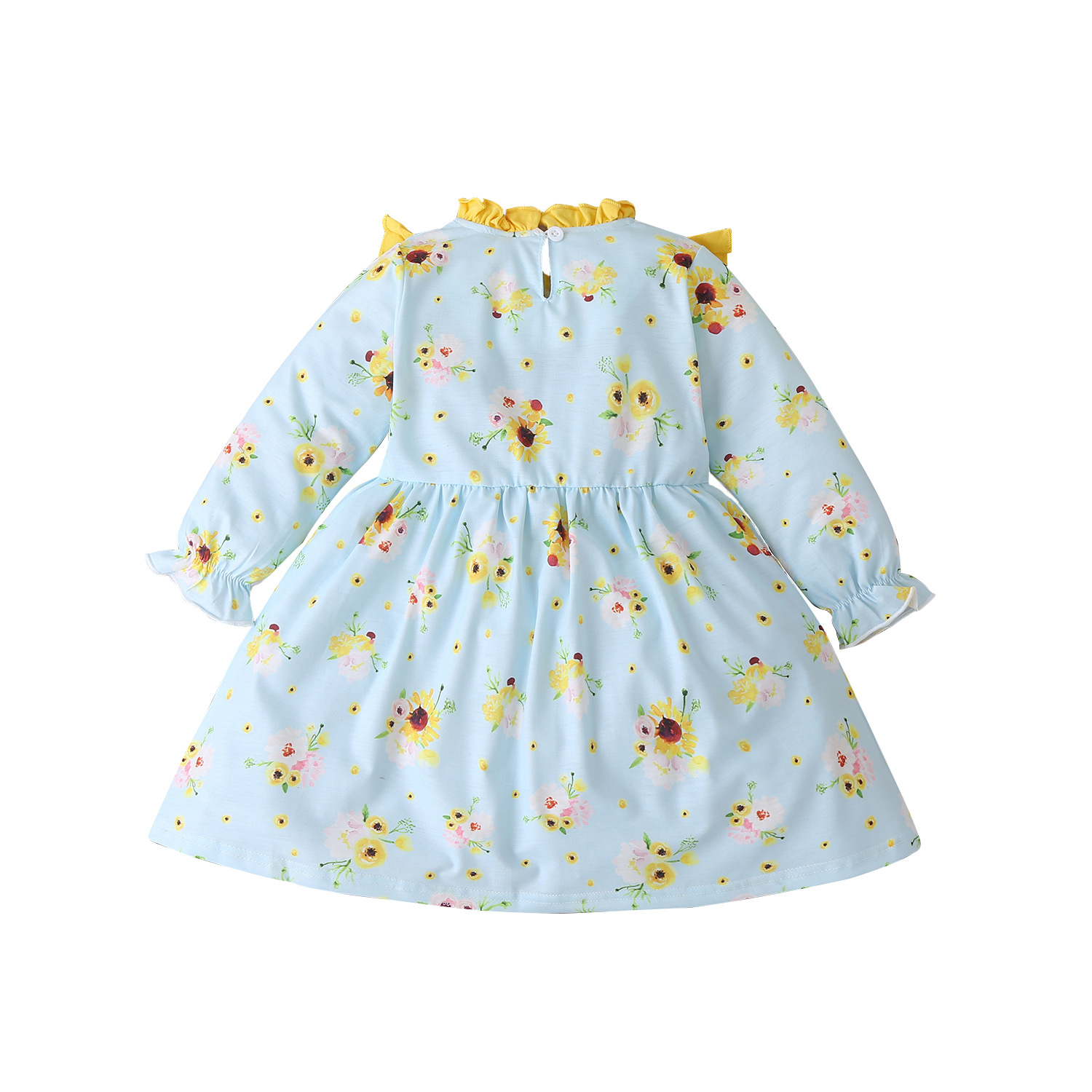 Title 5, Sunflower Print Long Sleeve Princess Dress Cute...