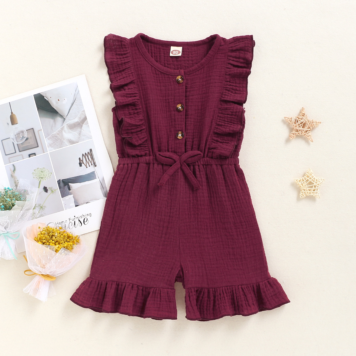 Title 17, New Style Baby Sleeveless Solid Color Jumpsuit ...