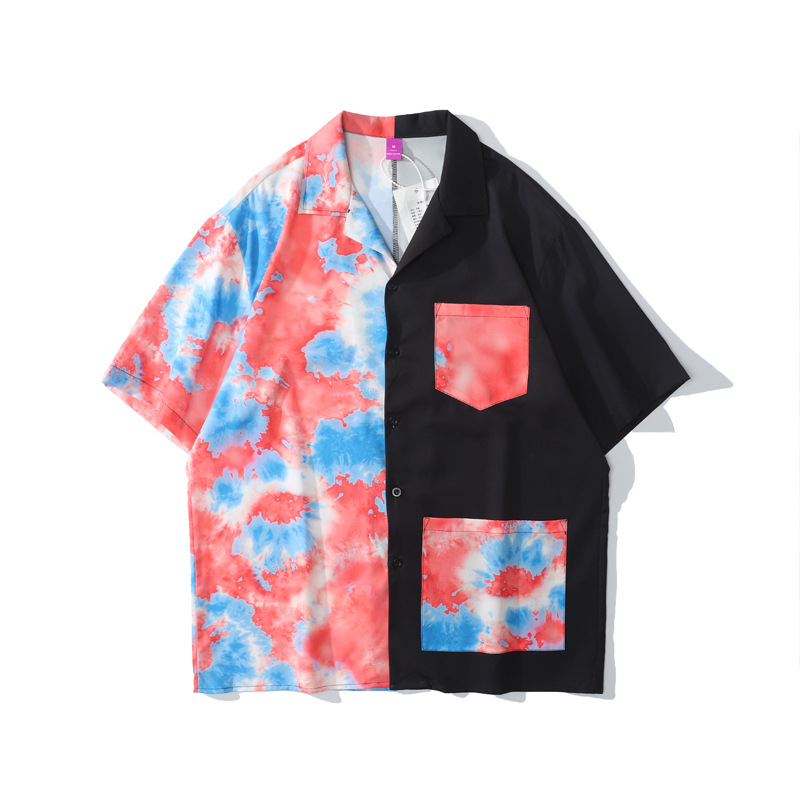 Title 2, Hawaiian Beach Flower Shirt Short Sleeve Men