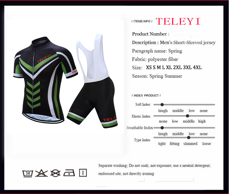 Title 1, TELEYI black and green short-sleeved jersey for...