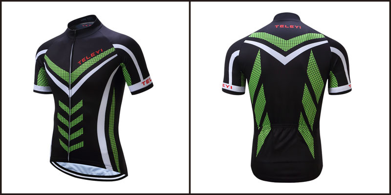 Title 2, TELEYI black and green short-sleeved jersey for...