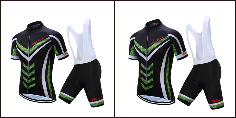 Title 4, TELEYI black and green short-sleeved jersey for...