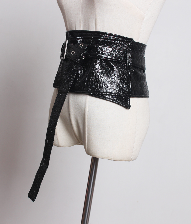 Title 5, Simple And Versatile Patent Leather Wide Waist ...