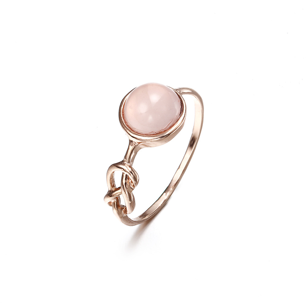 Title 2, Bague en pierre précieuse rose pour femme, un c...