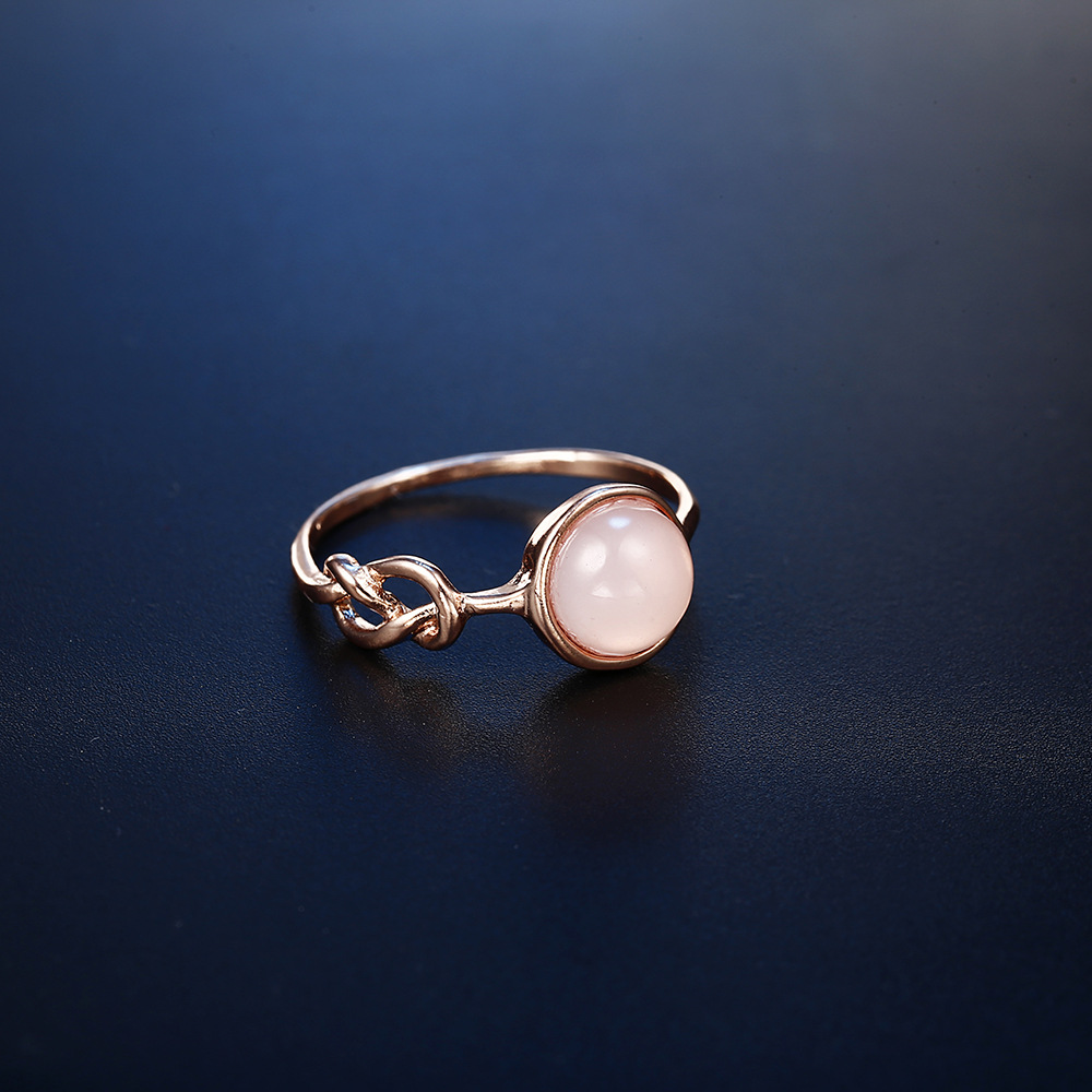 Title 4, Bague en pierre précieuse rose pour femme, un c...