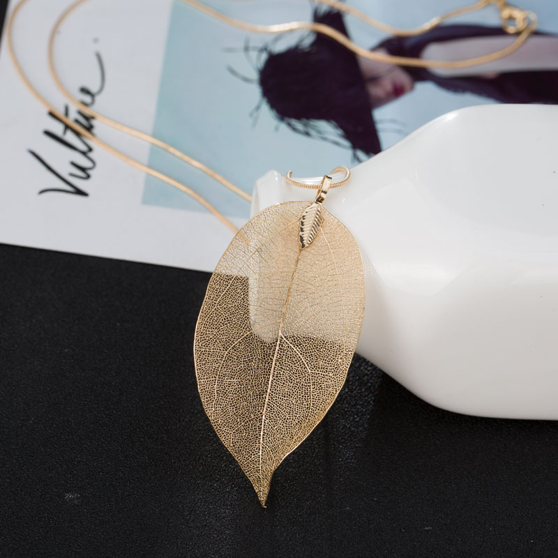 Title 4, Real Leaf Necklace