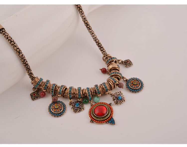 Title 1, Bohemian tassel retro crystal necklace