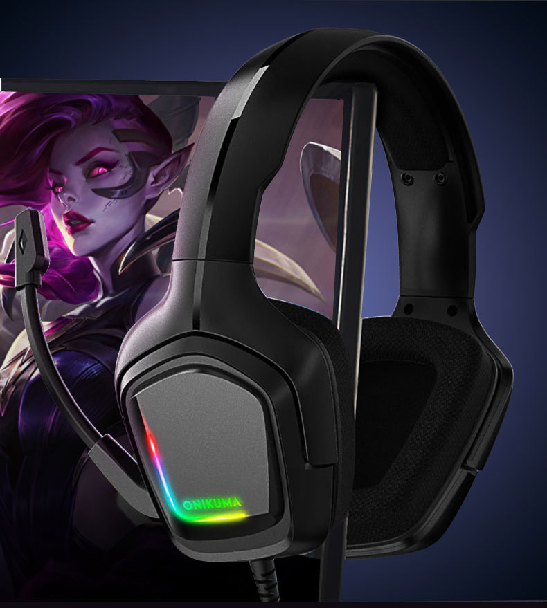 Title 2, Headset gamer com fio e RGB luminoso, som imers...