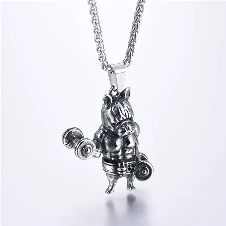 Title 4, Mens Chain 316L Stainless Steel Puppy Bull Stat...