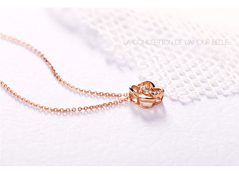 Title 2, S925 sterling silver rose gold four-leaf clasp ...