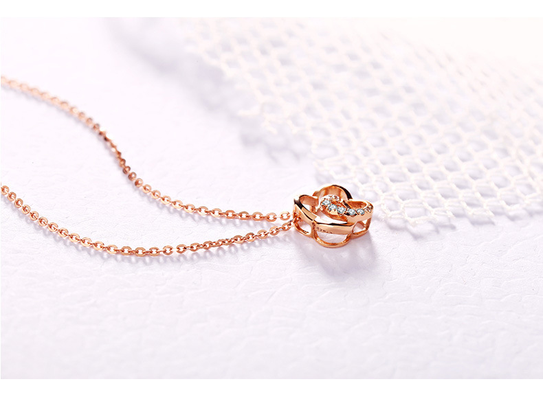 Title 4, S925 sterling silver rose gold four-leaf clasp ...