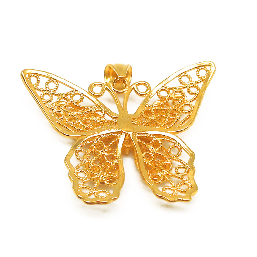 Title 3, Gold-plated brass butterfly pendant