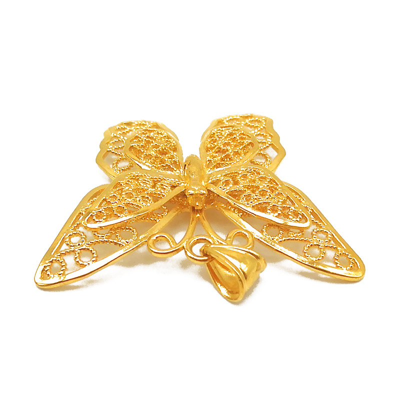 Title 4, Gold-plated brass butterfly pendant