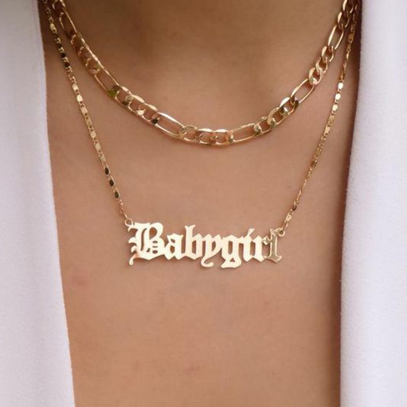 Title 2, Babygirl letter double necklace