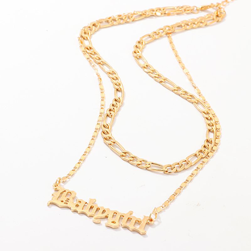 Title 4, Babygirl letter double necklace