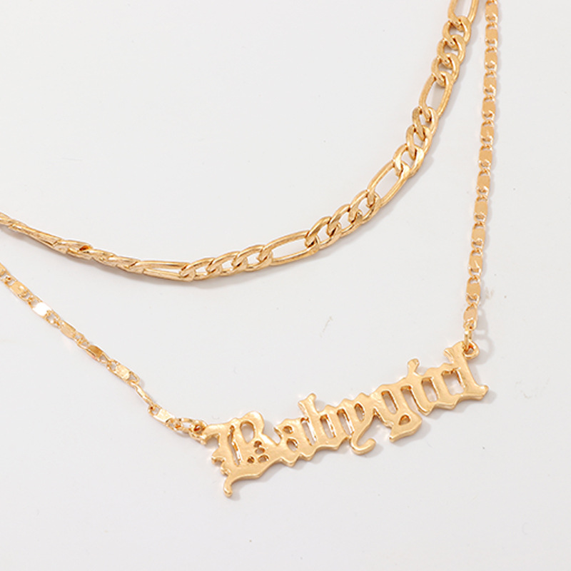 Title 6, Babygirl letter double necklace