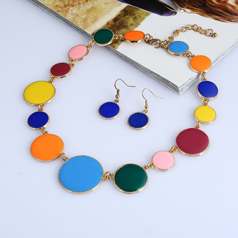 Title 3, Round necklace earrings set